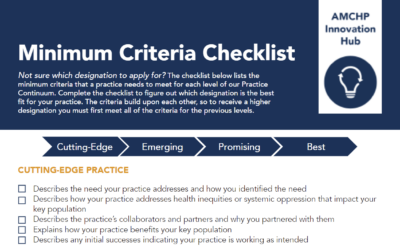 MCH Innovations Database: Minimum Criteria Checklist