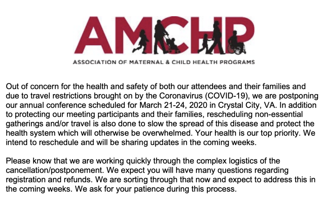 AMCHP 2020 Conference Postponed