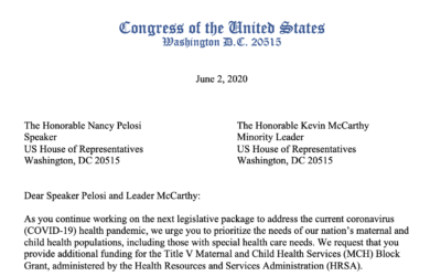 Members of Congress Urge for MCH Block Grant in Next Relief Package
