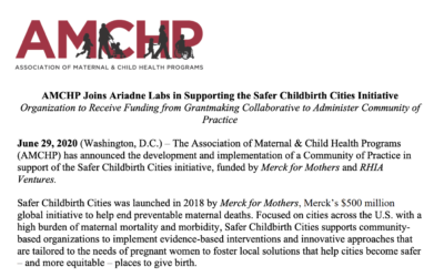 AMCHP Joins Ariadne Labs in Supporting the Safer Childbirth Cities Initiative