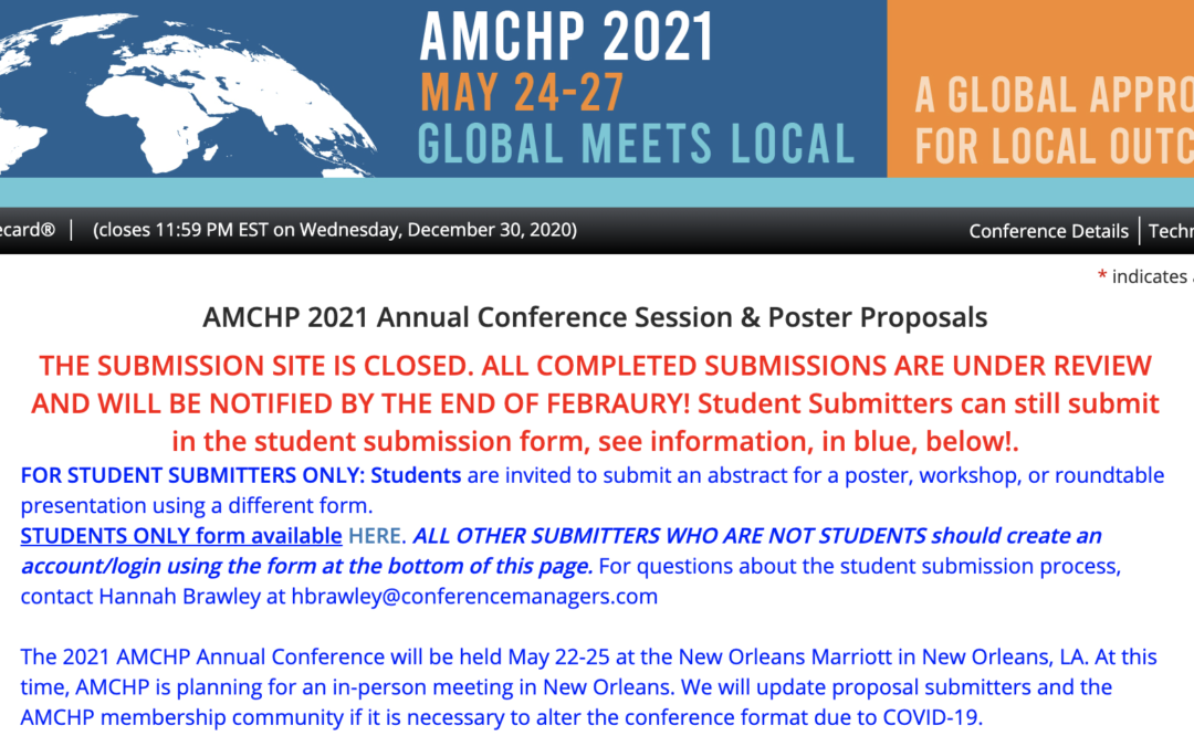 AMCHP 2021 Conference Call for Proposals Now Open!