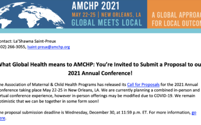 DEADLINE EXTENDED: You’re Invited to Submit a Proposal to the AMCHP 2021 Annual Conference!