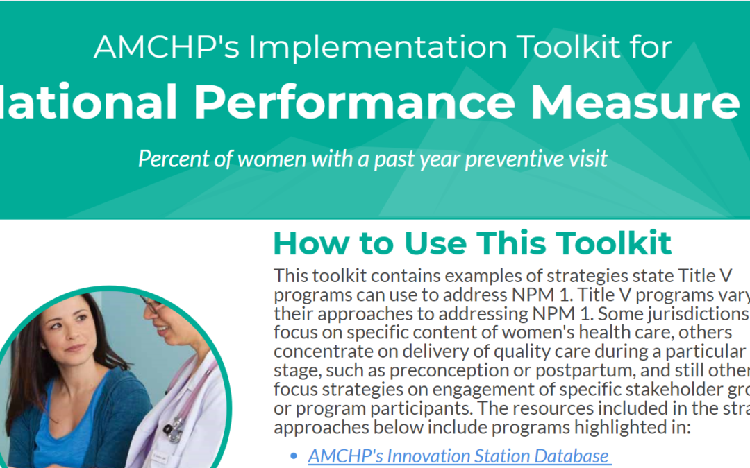 AMCHP Unveils Implementation Toolkits to Help Title V Agencies Meet National Performance Measures