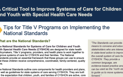 Tips for Title V Programs on Implementing the National Standards