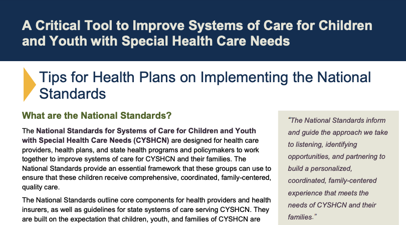 Tips For Health Plans On Implementing The National Standards - Amchp