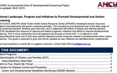 National Landscape: Program and Initiatives to Promote Developmental and Autism Screening