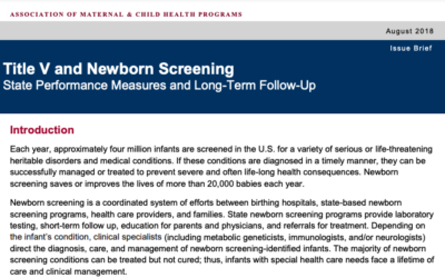 Title V and Newborn Screening: State Performance Measures and Long-Term Follow-Up