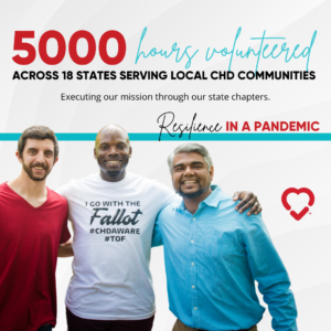 Conquering CHD graphic with image of three men, a White male, a Black male, and an Indian male.