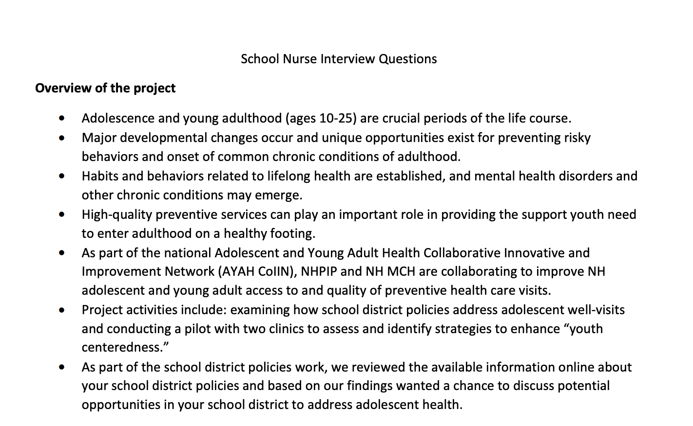 School Nurse Interview Questions AMCHP   Screen Shot 2022 02 01 At 4.41.48 PM 