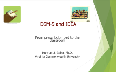 DSM-5 and IDEA: From Prescription Pad to the Classroom