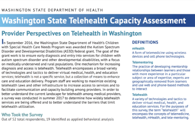 Washington State Telehealth Capacity Assessment: Provider Perspectives on Telehealth in Washington