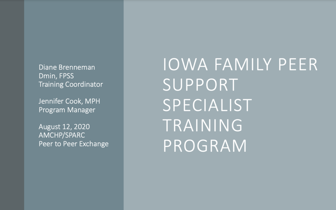 Iowa Family Peer Support Specialist Training Program: Overview