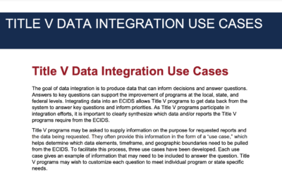 Guide to Title V Data Integration Use Cases