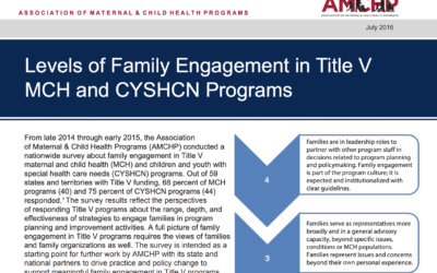 Levels of Family Engagement in Title V MCH and CYSHCN Programs