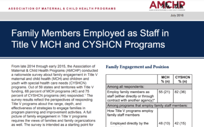 Family Members Employed as Staff in Title V MCH and CYSHCN Programs