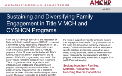 Sustaining and Diversifying Family Engagement in Title V MCH and CYSHCN Programs