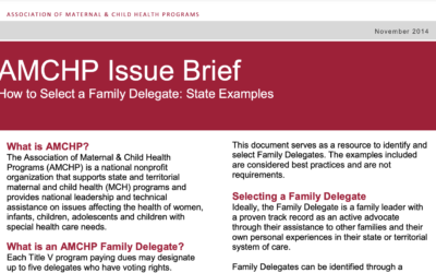 AMCHP Issue Brief How to Select a Family Delegate: State Examples