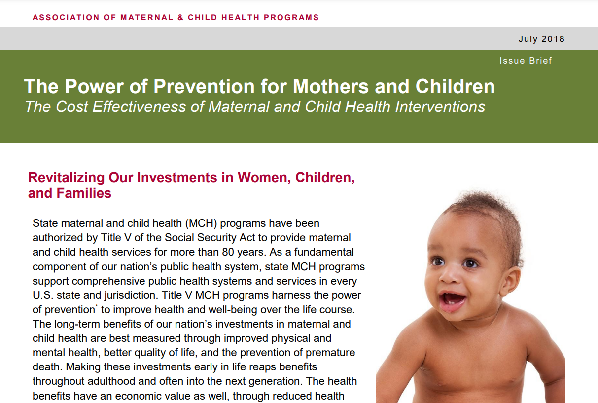 The Power of Prevention: The Cost Effectiveness of Maternal & Child ...