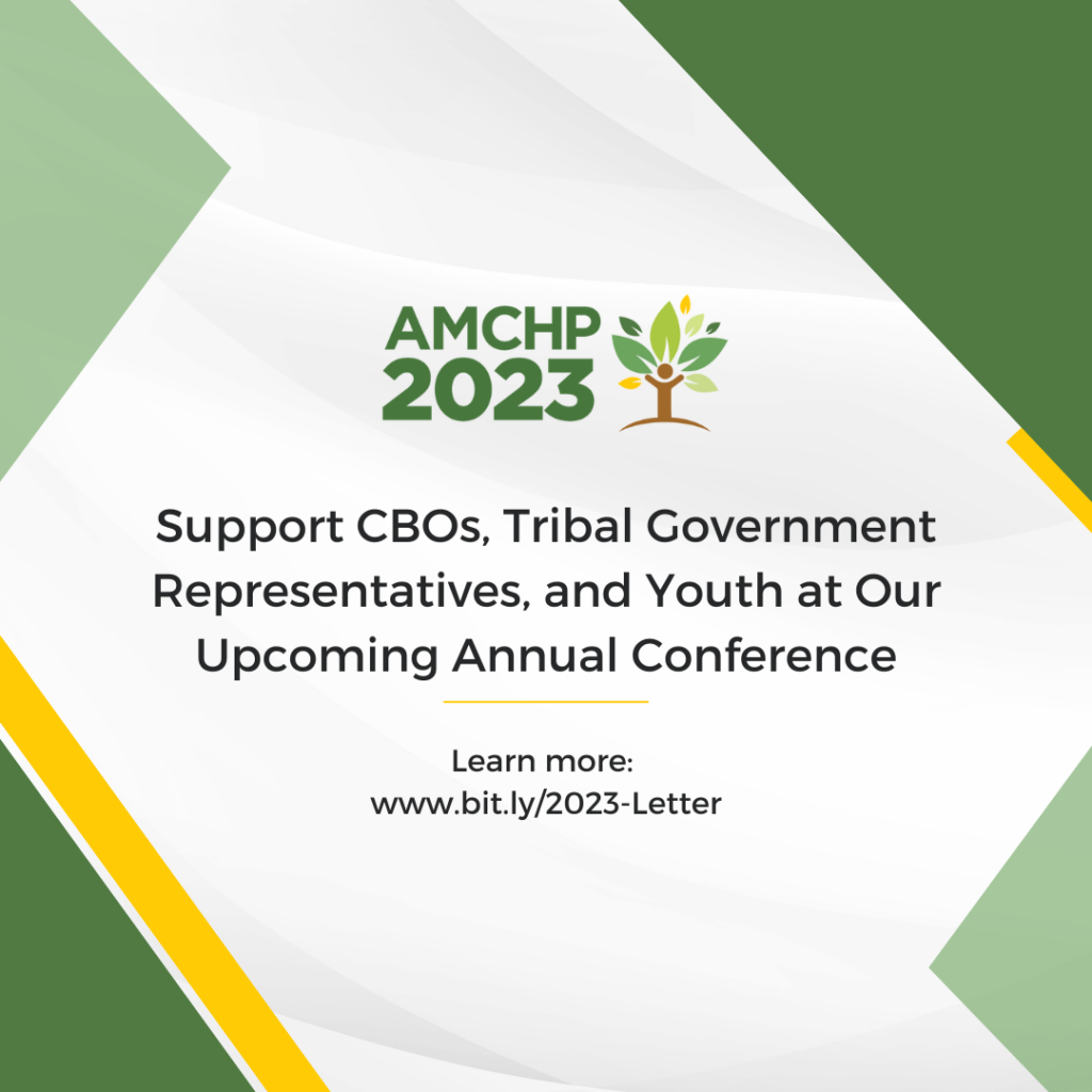 Graphic calling to support community based organizations, tribal government representatives, and youth at the Annual Conference. Learn more at www.bit.ly/2023-Letter.