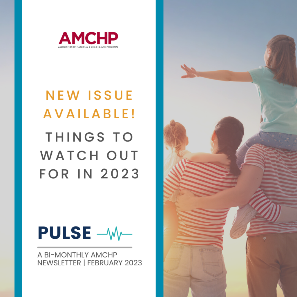 Graphic alerting new Pulse issue available: Things to Watch Out For in 2023. Image of family standing and looking at the sunrise. 