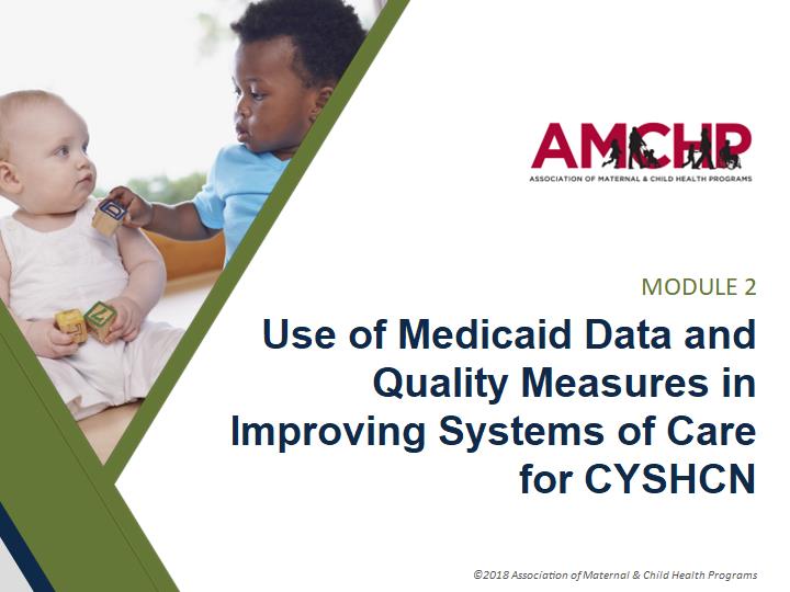 Use of Medicaid Data and Quality Measures in Improving Systems of Care for CYSHCN 