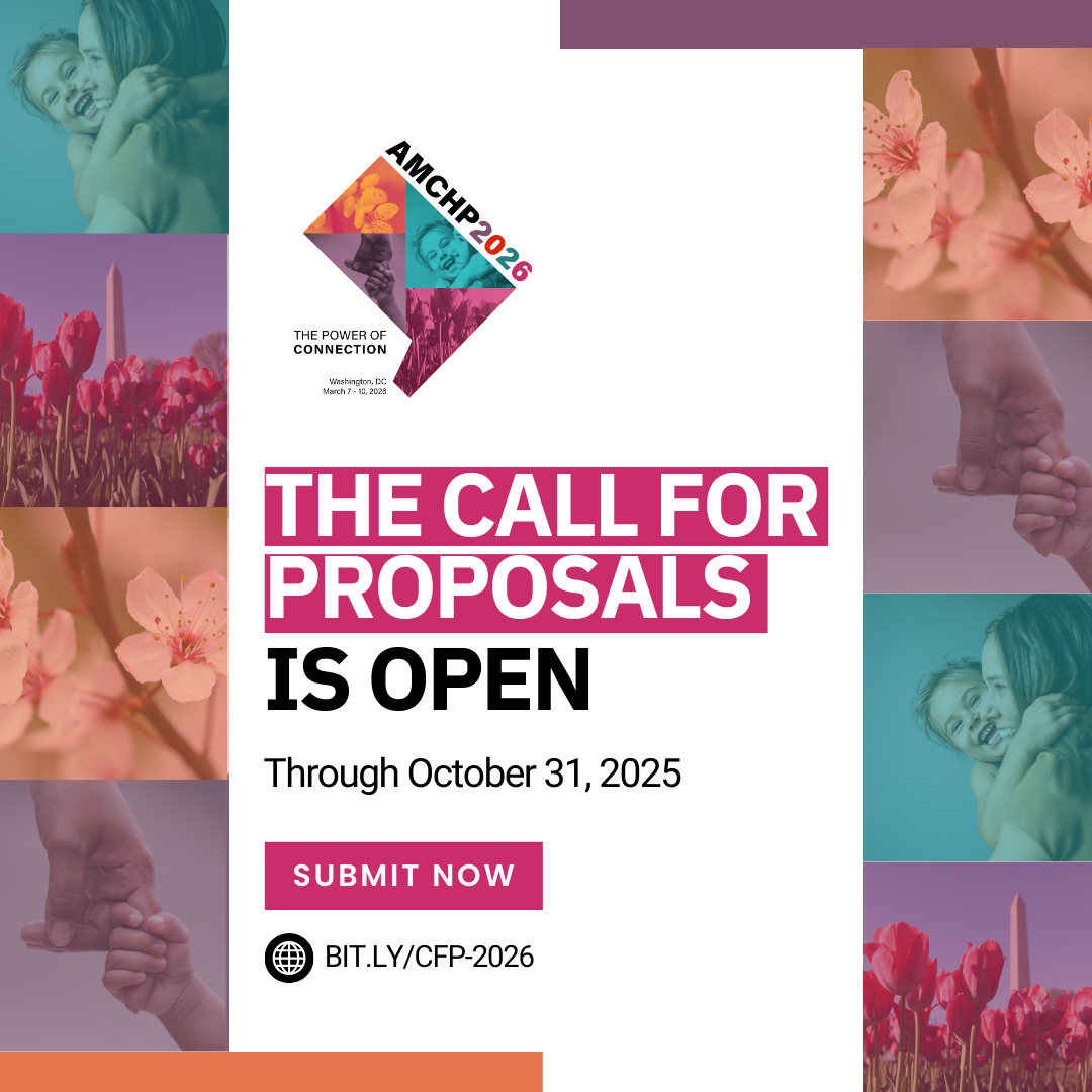 Graphic promoting the call for proposals for the 2026 AMCHP Annual Conference. To learn more, visit bit.ly/CFP-2026