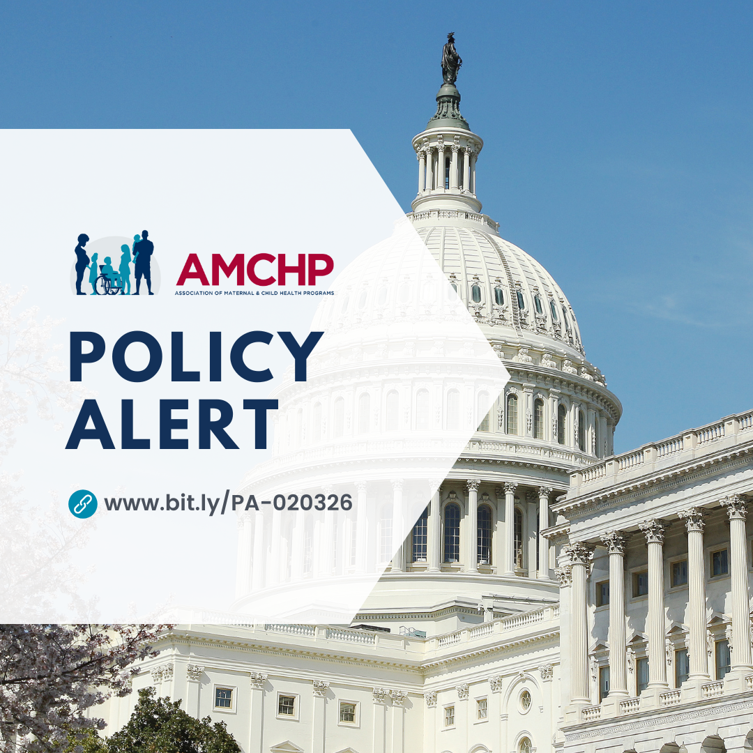 Graphic promoting AMCHP Policy Alert: bit.ly/PA-020326