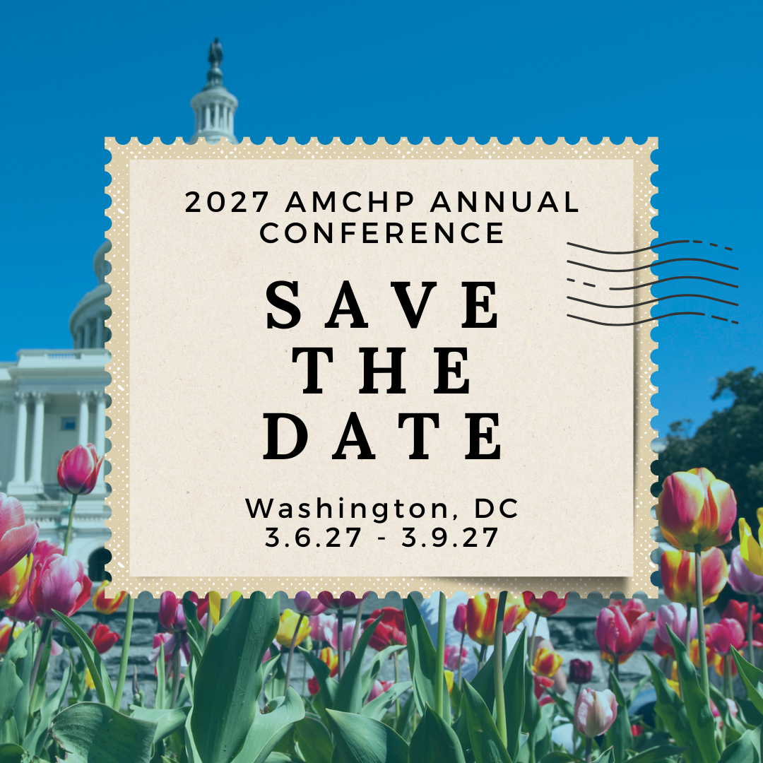 Graphic promoting to save the date for 2026 AMCHP Annual Conference in Washington, DC from March 6-9, 2027