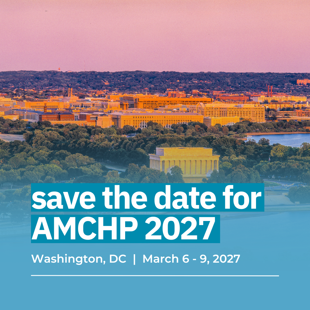 Graphic promoting to save the date for 2026 AMCHP Annual Conference in Washington, DC from March 6-9, 2027