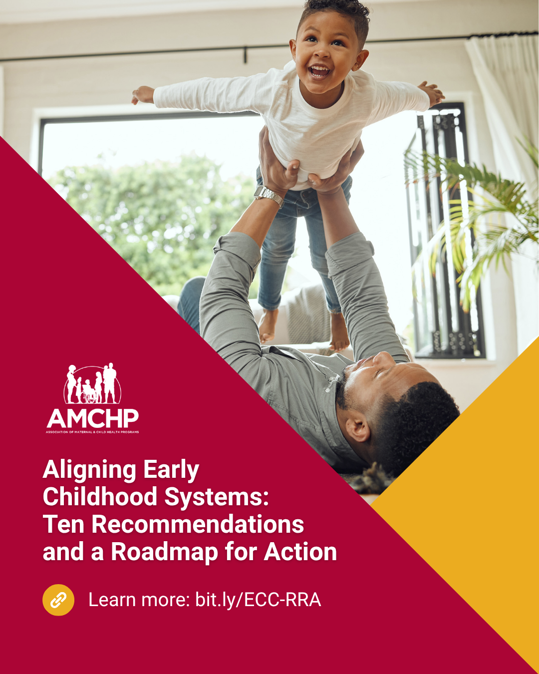 Graphic promoting AMCHP's revamped resource – Aligning Early Childhood Systems: Ten Recommendations and a Roadmap for Action. Learn more: bit.ly/ECC-RRA.
